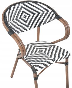 Beliani Zestaw 4 krzeseł ogrodowych CASPRI Technorattan Czarny/ white 9