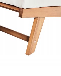 Beliani Krzesło ogrodowe with cushion MICCIANO Acacia wood Broken white 11