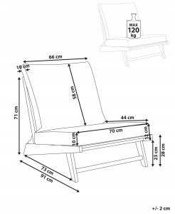 Beliani Krzesło ogrodowe with cushion MICCIANO Acacia wood Broken white 3