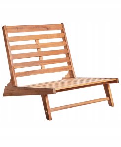 Beliani Krzesło ogrodowe with cushion MICCIANO Acacia wood Broken white 4