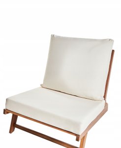 Beliani Krzesło ogrodowe with cushion MICCIANO Acacia wood Broken white 6