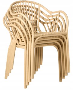 Zestaw 4 krzeseł ogrodowych ANDORA Beżowy 7