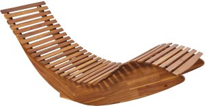 Leżak ogrodowy z poduszką BRESCIA PREMIUM Drewno akacjowe Jasnobeżowy 4