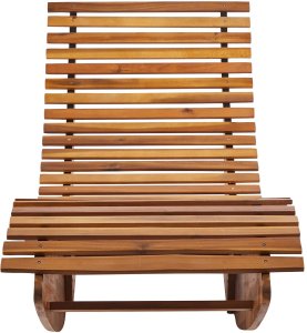 Leżak ogrodowy z poduszką BRESCIA PREMIUM Drewno akacjowe Jasnobeżowy 5