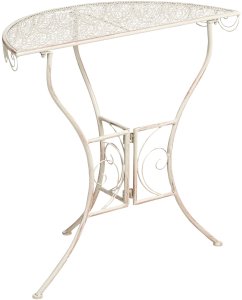 Stolik bistro JUINA 80 cm 36 cm Metal Jasnobeżowy 5