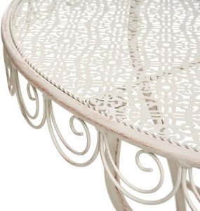 Stolik bistro JUINA 80 cm 36 cm Metal Jasnobeżowy 6