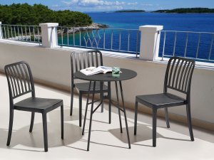 Beliani Stolik bistro TALTAL 64 cm Metal Czarny 2