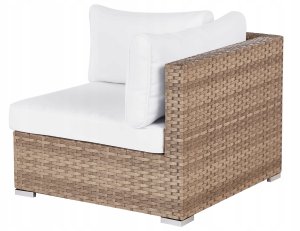 Narożnik ogrodowy ze stolikiem dla 4 osób SANO Lewostronny Modułowy Technorattan Naturalny 11