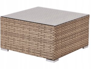 Narożnik ogrodowy ze stolikiem dla 4 osób SANO Lewostronny Modułowy Technorattan Naturalny 13