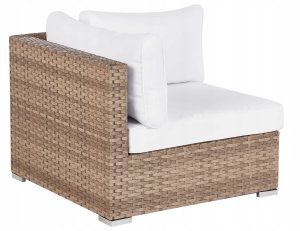 Narożnik ogrodowy ze stolikiem dla 4 osób SANO Prawostronny Modułowy Technorattan Naturalny 11