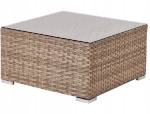 Narożnik ogrodowy ze stolikiem dla 4 osób SANO Prawostronny Modułowy Technorattan Naturalny 13