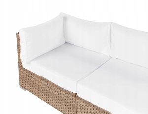 Narożnik ogrodowy ze stolikiem dla 4 osób SANO Prawostronny Modułowy Technorattan Naturalny 15