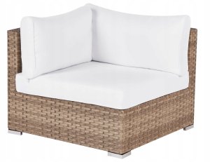 Narożnik ogrodowy ze stolikiem dla 4 osób SANO Prawostronny Modułowy Technorattan Naturalny 9