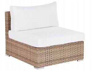 Narożnik ogrodowy ze stolikiem dla 4 osób SANO Prawostronny Modułowy Technorattan Naturalny 10