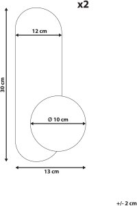 Kinkiet Beliani Zestaw 2 lamp ściennych LEISI czarny 3