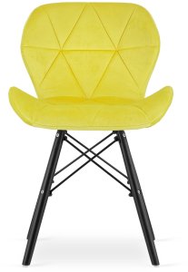 Leobert Krzesło żółty LAGO aksamitowy welurowy elegancki do salonu i jadalni x4 3