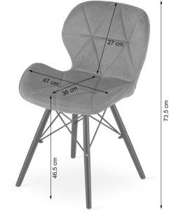 Leobert Krzesło żółty LAGO aksamitowy welurowy elegancki do salonu i jadalni x4 4