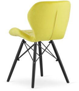 Leobert Krzesło żółty LAGO aksamitowy welurowy elegancki do salonu i jadalni x4 5