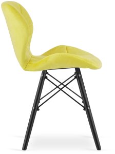 Leobert Krzesło żółty LAGO aksamitowy welurowy elegancki do salonu i jadalni x4 6