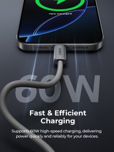 Kabel USB Aukey USB-C - USB-C 1 m Szary (Aukey) 6