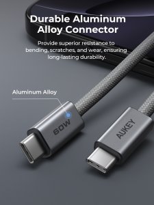 Kabel USB Aukey USB-C - USB-C 1.8 m Szary (Aukey) 4