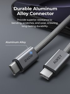 Kabel USB Aukey USB-C - USB-C 1 m Szary (Aukey) 4
