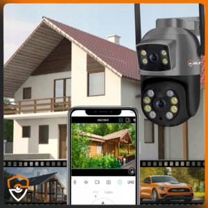 PODWÓJNA KAMERA WIFI IP ZEWNĘTRZNA OBROTOWA 10MPX MIKROFON 4K FUNKCJE UHD 6