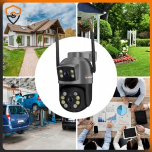 PODWÓJNA KAMERA WIFI IP ZEWNĘTRZNA OBROTOWA 10MPX MIKROFON 4K FUNKCJE UHD 7