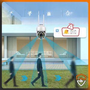 ZEWNĘTRZNA KAMERA IP WIFI OBROTOWA 10MP 4K ULTRA HD APLIKACJA MIKROFON ZOOM 7