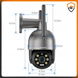ZEWNĘTRZNA OBROTOWA KAMERA WiFi 8MPx 4K UHD POWIADOMIENIA 2160p MONITORING 3