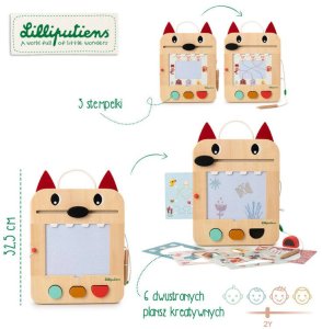 Lilliputiens Drewniana tablica znikopis Wilk Louis 2 lata+ 3