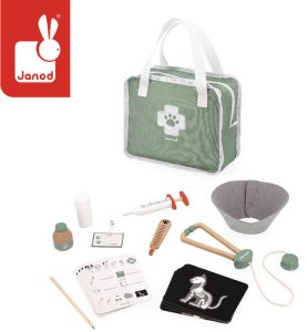 Janod Zestaw weterynarski z 10 akcesoriami 3+ 2