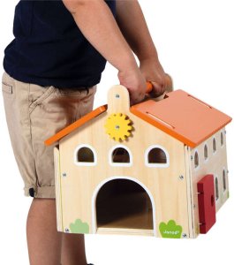 Janod Drewniana farma z otwieranym dachem i figurkami 2+ 9