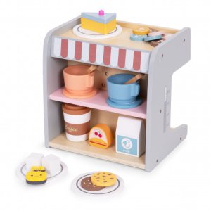 Ecotoys Drewniany ekspres do kawy dla dzieci 2w1 sklepik zestaw baristy 26 akcesoriów 3