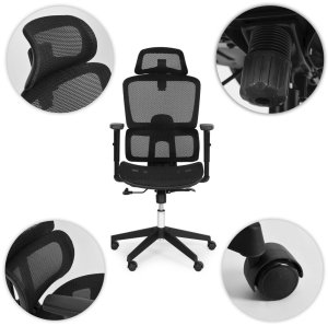 Krzesło biurowe ModernHome 9591 Czarne 7