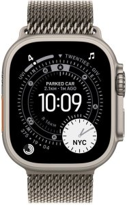 Smartwatch Apple Watch Ultra 3 GPS + Cellular 49mm Natural Titanium / Titanium Milanese Loop L Szary  (MF0E4QP/A) 2