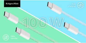 Kabel USB Kruger&Matz Kabel USB typu C - USB typu C 100 W 1,5 m zielony Basic 7