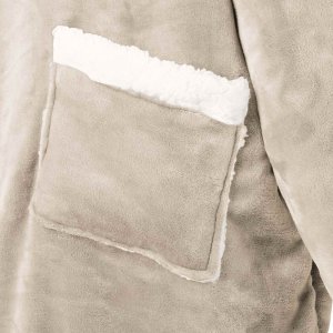 vidaXL Beżowy koc bluza Fleece i Flanela 6