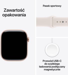Smartwatch Apple Watch Series 11 GPS + Cellular 46mm Rose Gold Aluminium Case with Light Blush Sport Band - M/L 8