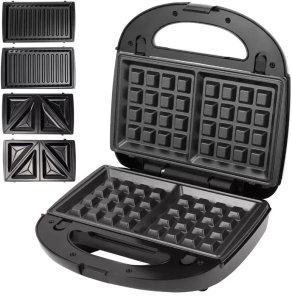 Gofrownica Aigostar  Opiekacz do kanapek gofrów o mocy 800 W z 3 zestawami płytek 2