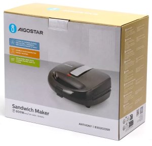 Gofrownica Aigostar  Opiekacz do kanapek gofrów o mocy 800 W z 3 zestawami płytek 5