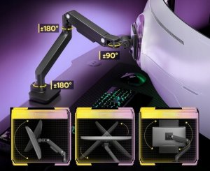 ARES WING GDT1004BK Uchwyt do monitora do ekranów 17-49'' 20 kg 2