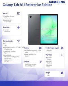 Tablet Samsung Galaxy Tab A11 8.7" 64 GB 4G Szary (SM-X135FZAAEEE) 6