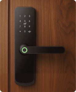 ZAMEK ELEKTRONICZNY KLAMKA DO DRZWI CZARNA NA KOD SZYFR ODCISK PALCA TTLOCK 2