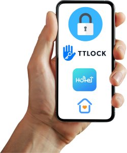 ZAMEK ELEKTRONICZNY KLAMKA DO DRZWI CZARNA NA KOD SZYFR ODCISK PALCA TTLOCK 3