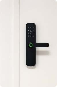 ZAMEK ELEKTRONICZNY KLAMKA DO DRZWI CZARNA NA KOD SZYFR ODCISK PALCA TTLOCK 7