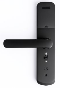 ZAMEK ELEKTRONICZNY KLAMKA DO DRZWI CZARNA NA KOD SZYFR ODCISK PALCA TTLOCK 9