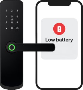 ZAMEK ELEKTRONICZNY KLAMKA DO DRZWI CZARNA NA KOD SZYFR ODCISK PALCA TTLOCK 10