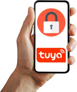 ZAMEK ELEKTRONICZNY KLAMKA DO DRZWI CZARNA NA KOD SZYFR ODCISK PALCA TUYA 3