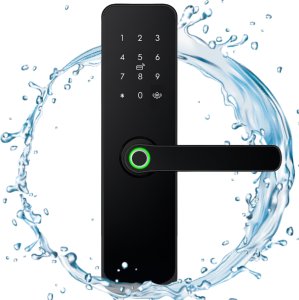 ZAMEK ELEKTRONICZNY KLAMKA DO DRZWI CZARNA NA KOD SZYFR ODCISK PALCA TUYA 6